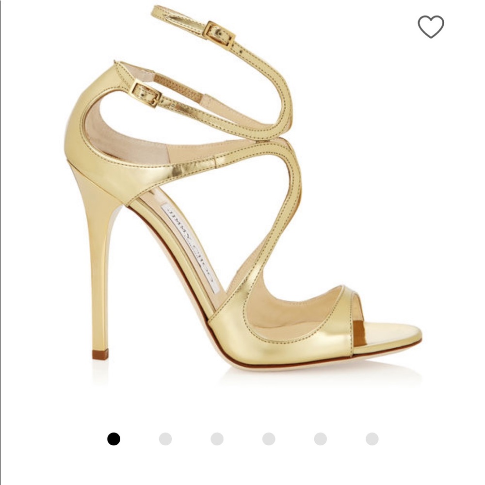 Jimmy Choo Lance Gold Mirror Leather Sandals